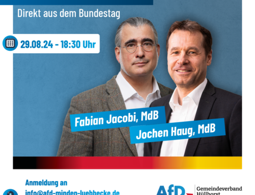 Einladung zum AfD-Abend des Gemeindeverbandes Hüllhorst am 29.08.2024