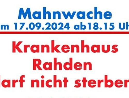 6. Mahnwache für den Erhalt des Krankenhauses Rahden