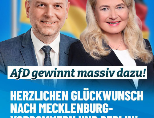 Herzliche Glückwünsche nach Mecklenburg-Vorpommern und Berlin